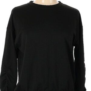 Beauty and Grace Crewneck Sweatshirt with Ruched Sleeves